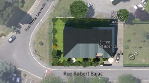 Plan de masse de la Résidence le 8 rue Robert Bajac